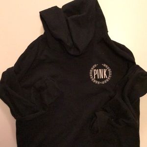 VS PINK black cropped hoodie